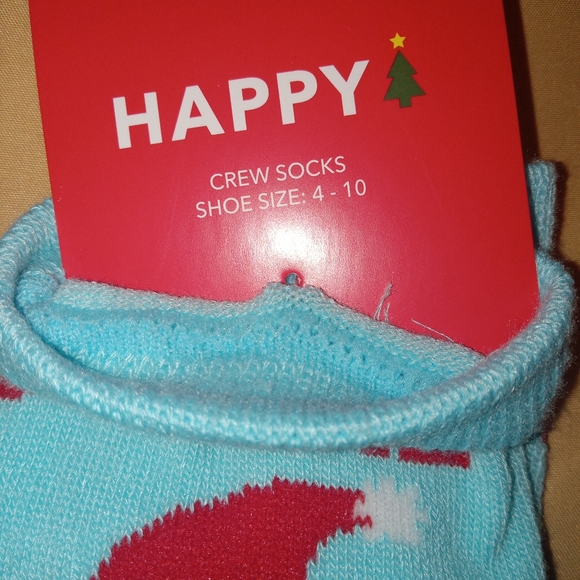 ♥️🤍💚 NWT Set of 2 Comical Crew Style Unisex Christmas Socks Holiday Fun Gift - Picture 4 of 4